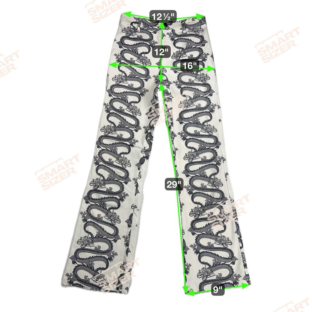 MOTEL Rocks Zoven Trousers Dragon Rope White High Waist 32" Inseam Size M - Picture 5 of 14